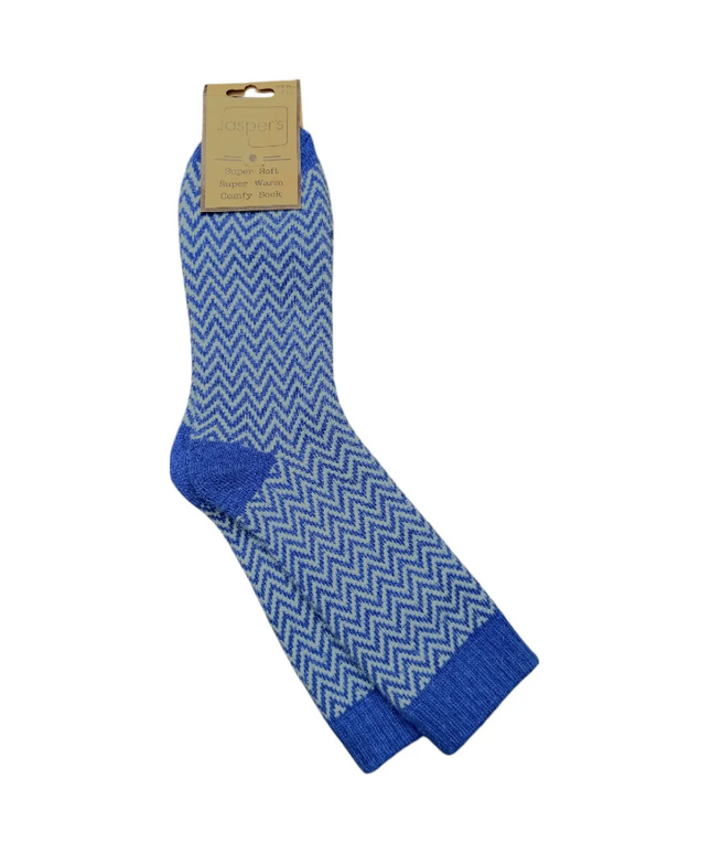 Super Cosy Men’s Socks - Herringbone BLUE
