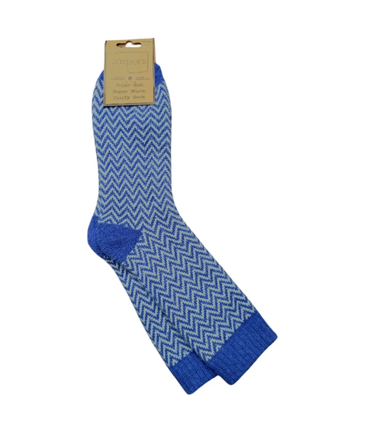 Super Cosy Men’s Socks - Herringbone BLUE