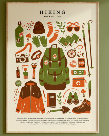 HIKING Kit Art Print ( A4)