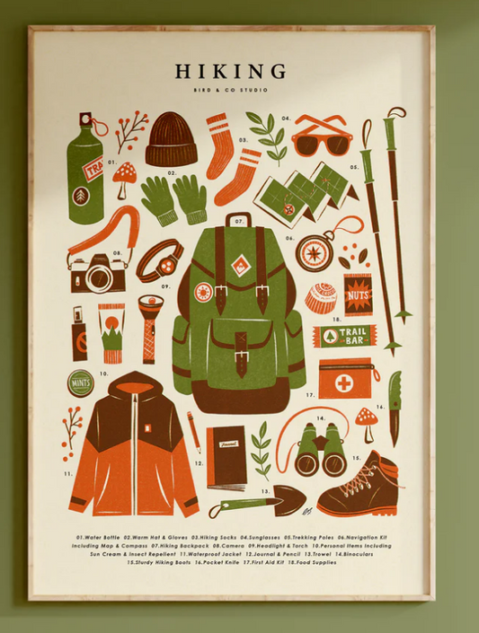 HIKING Kit Art Print ( A4)