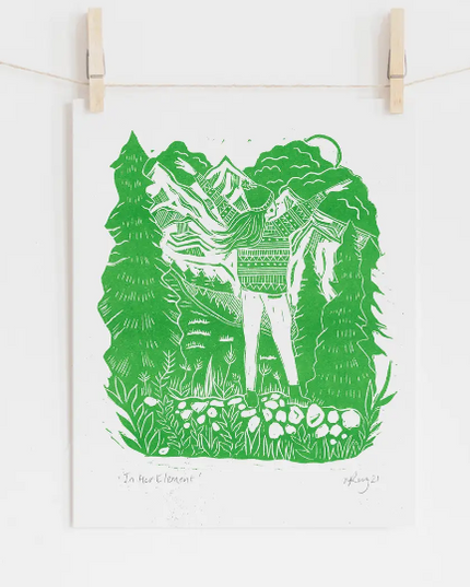 In Her Element Riso Print - A4 *Great Outdoors*Nature*