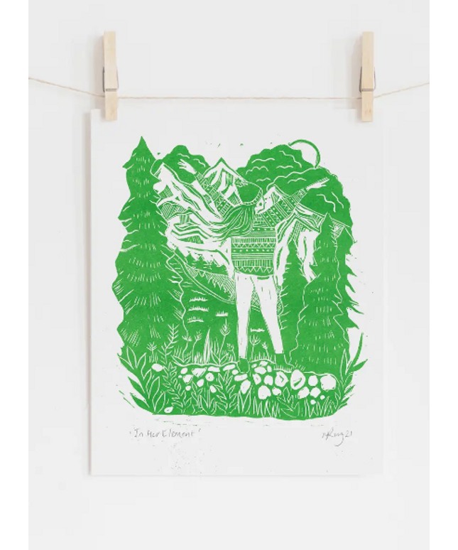 In Her Element Riso Print - A4 *Great Outdoors*Nature*