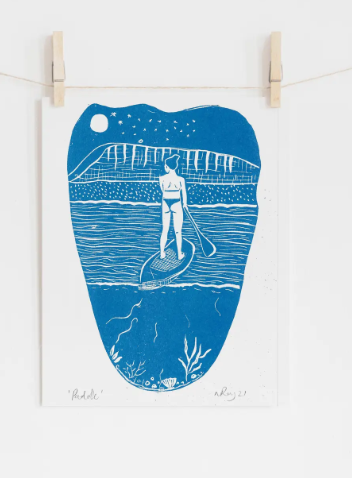 Paddle Board RisoGraph Print