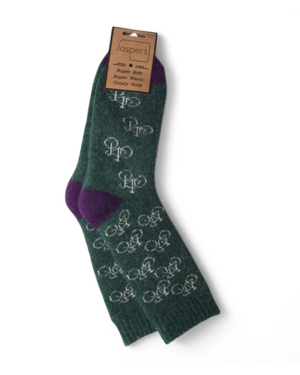 Super Cosy Men’s Socks - BICYCLES/ Green