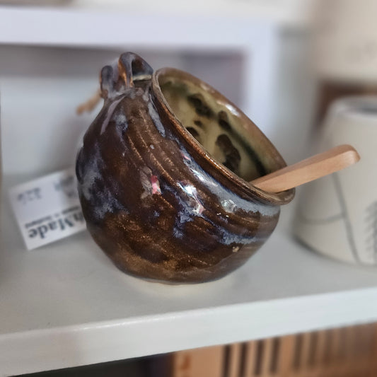 Ceramic Salt Pig - Brown