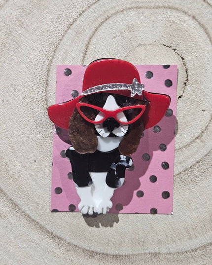 Dog Brooch * Acrylic Brooch Pin
