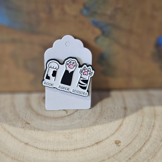Rock Paper Scissors * Enamel Metal Pin