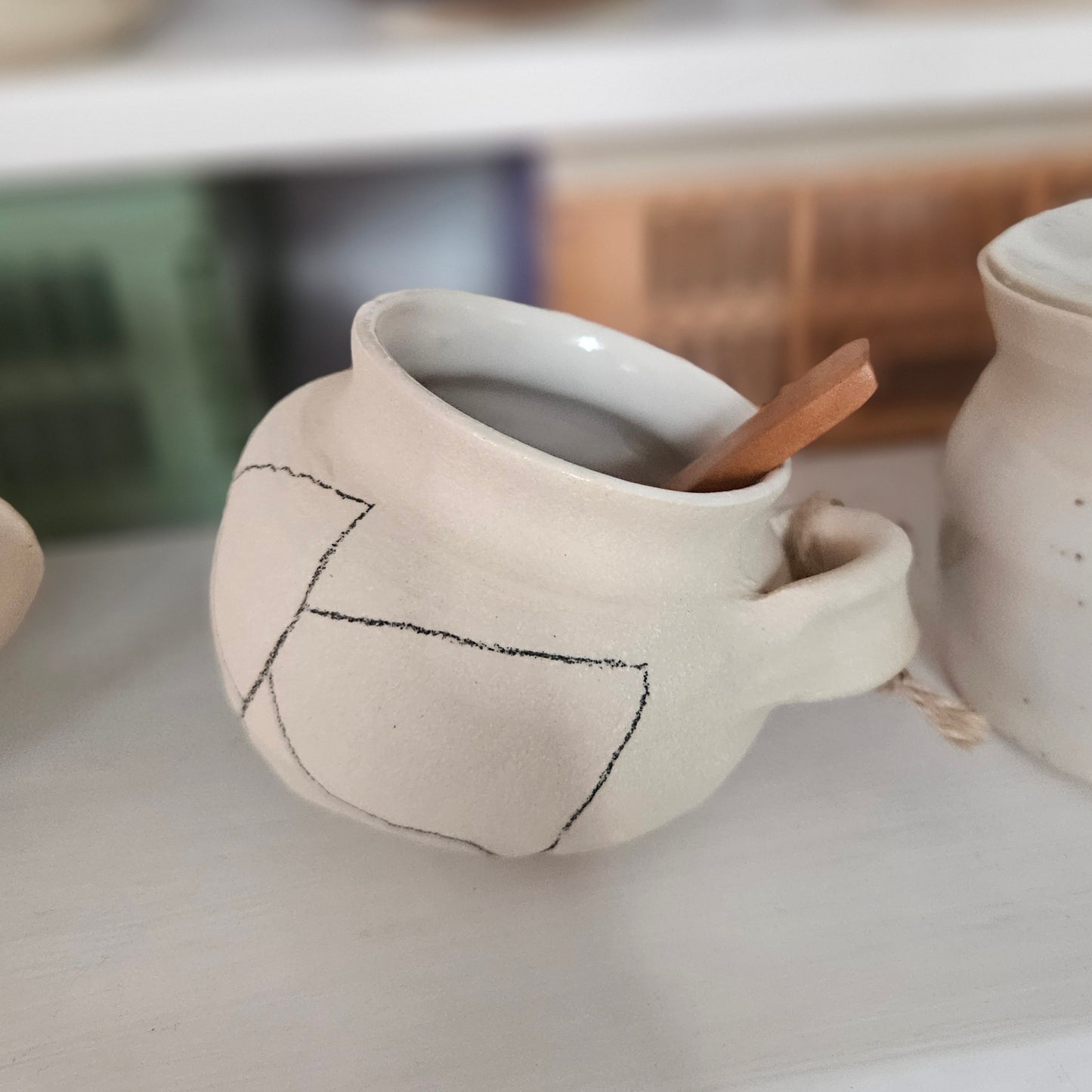 Ceramic Salt Pig - Mountains
