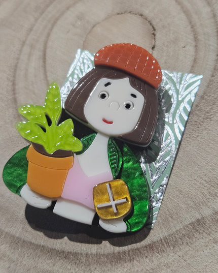 Plant Lady * Acrylic Brooch Pin