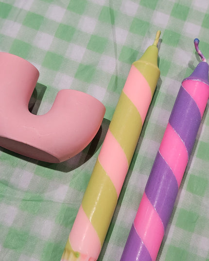 U Candle Holder * Pink / Candles