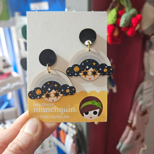 Eco-friendly ‘Lady in the Moon’ statement dangle earrings
