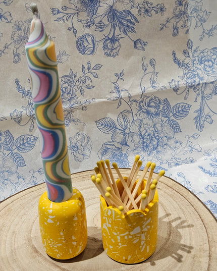 Candle & MatchPot Gift Set * Yellow