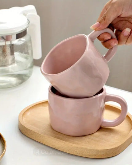 Irregular Handmade Mug - Pink