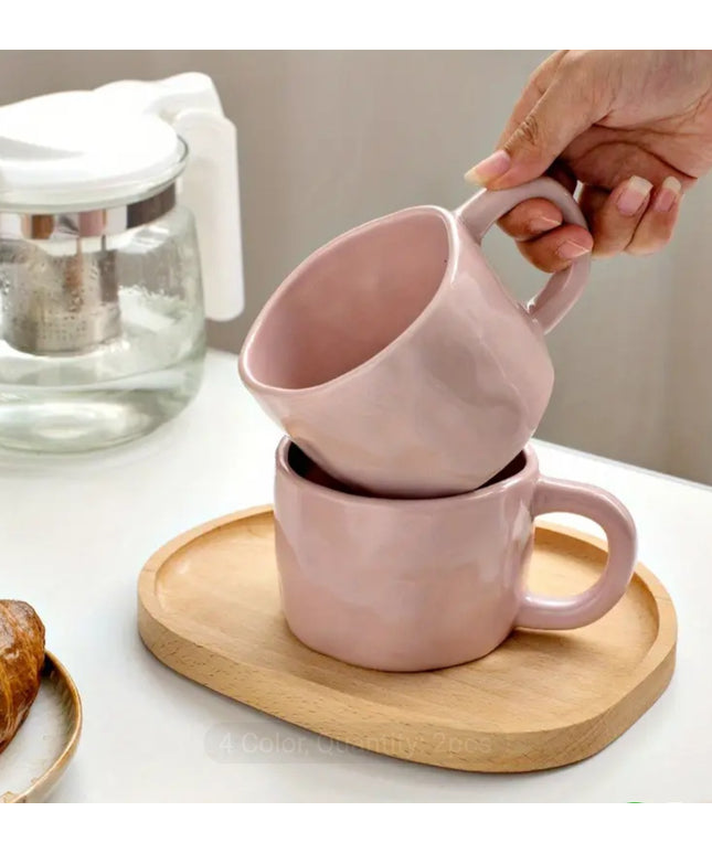 Irregular Handmade Mug - Pink