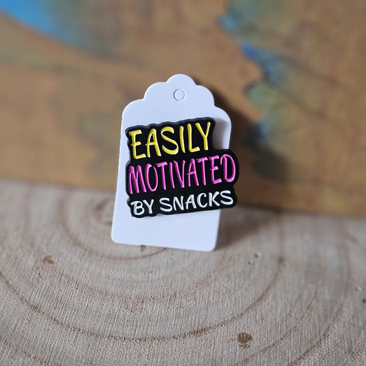 Easily Motivated by Snacks * Enamel Metal Pin