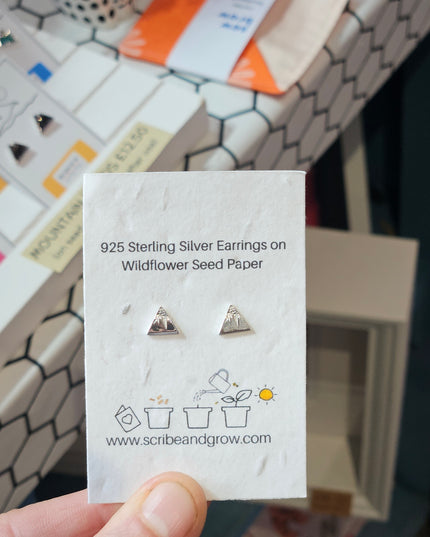 Triangle Mountain - 925 Sterling Silver Earrings