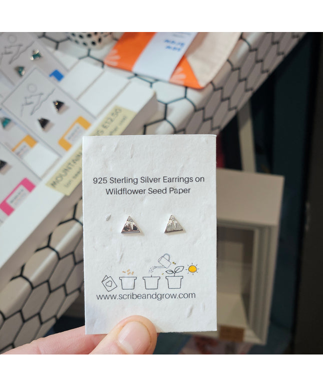 Triangle Mountain - 925 Sterling Silver Earrings