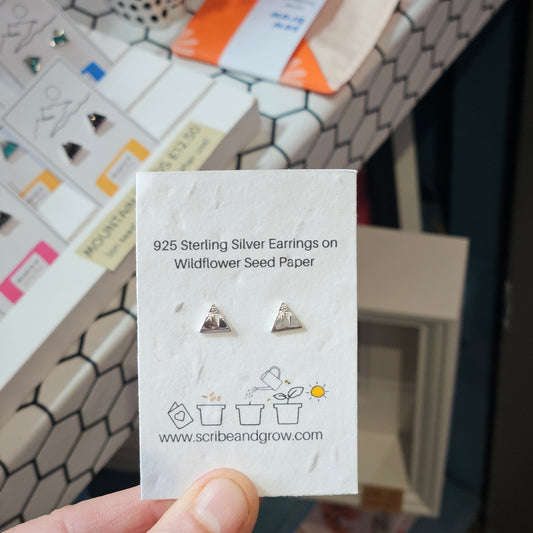 Triangle Mountain - 925 Sterling Silver Earrings