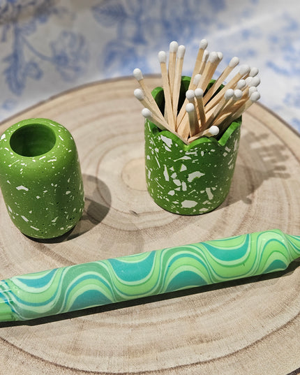 Candle & MatchPot Gift Set * Green