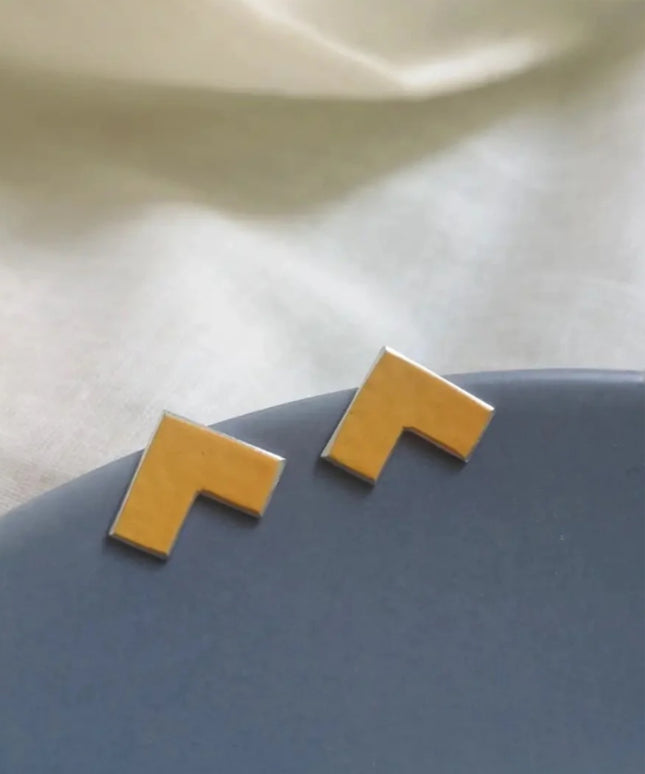 Rooftop Studs - Enamel Yellow