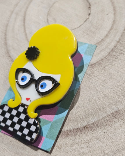 Lady Brooch * Acrylic Brooch Pin