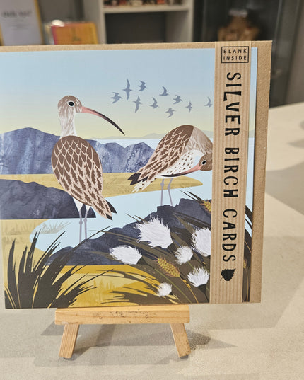 Curlews and Cotton Grass Greetings Card