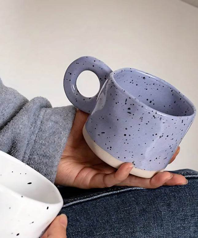 Irregular Handmade Mug - Purple Speckled