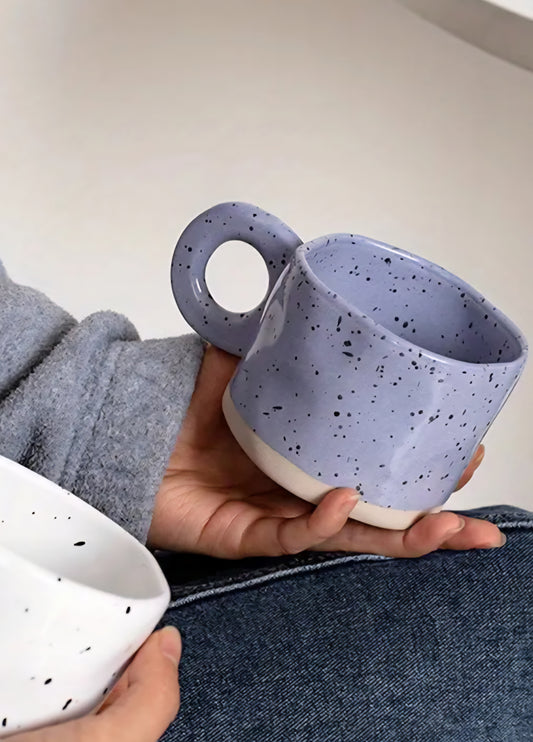 Irregular Handmade Mug - Purple Speckled