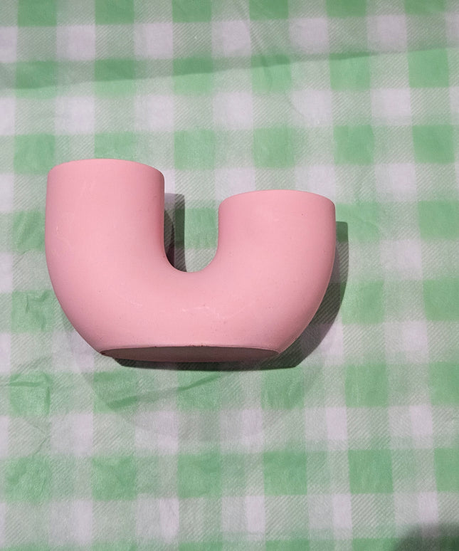 U Candle Holder * Pink / Candles