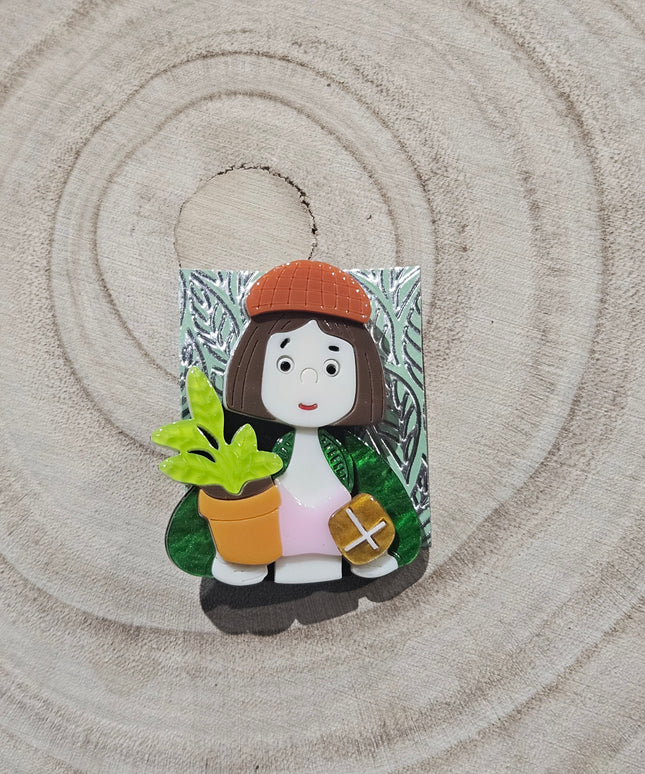 Plant Lady * Acrylic Brooch Pin