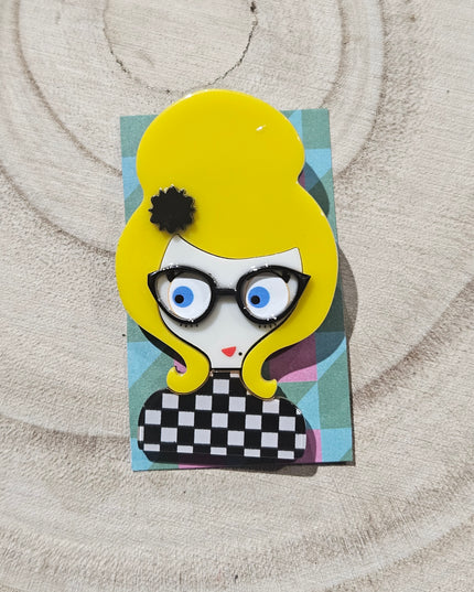Lady Brooch * Acrylic Brooch Pin