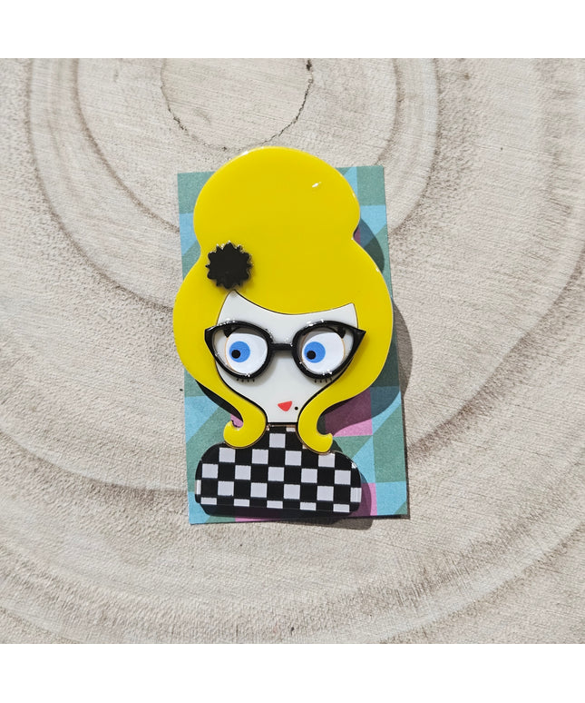 Lady Brooch * Acrylic Brooch Pin