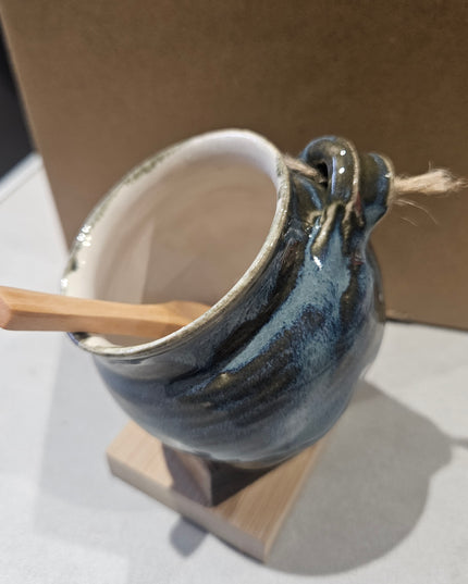 Ceramic Salt Pig - Blue Mix