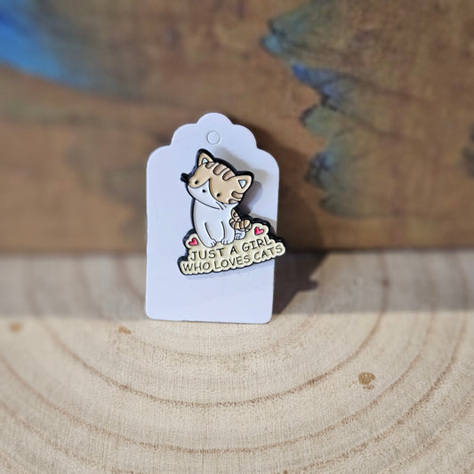 Girl loves Cats* Enamel Metal Pin