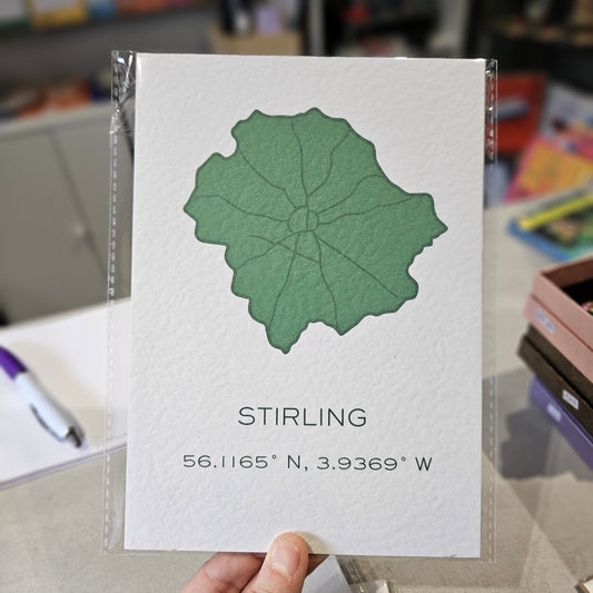 Stirling Art Print - Longitude and Latitude A5