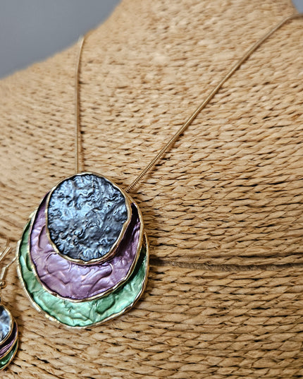 Northern Lights Enamel Pendant Necklace