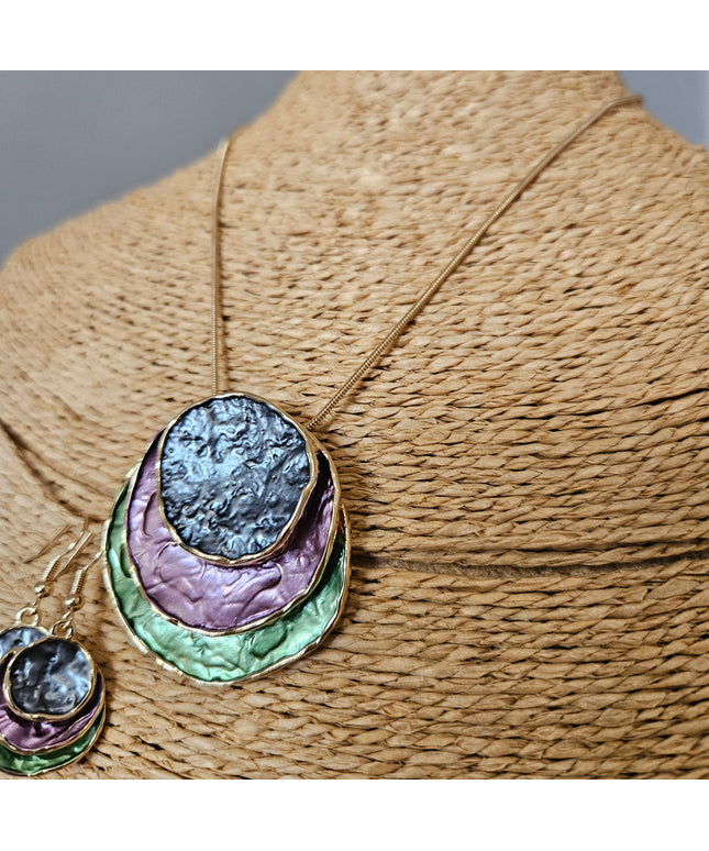 Northern Lights Enamel Pendant Necklace