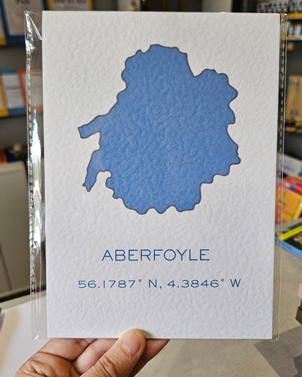 Aberfoyle Art Print - Longitude and Latitude A5
