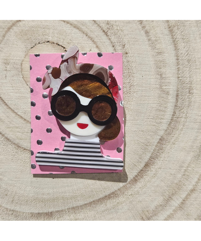 Elegant Woman Brooch * Acrylic Brooch Pin