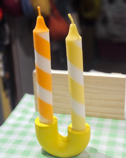 U Candle Holder * Yellow / Candles