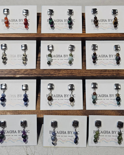 Natural Stone Mini Drop Earrings