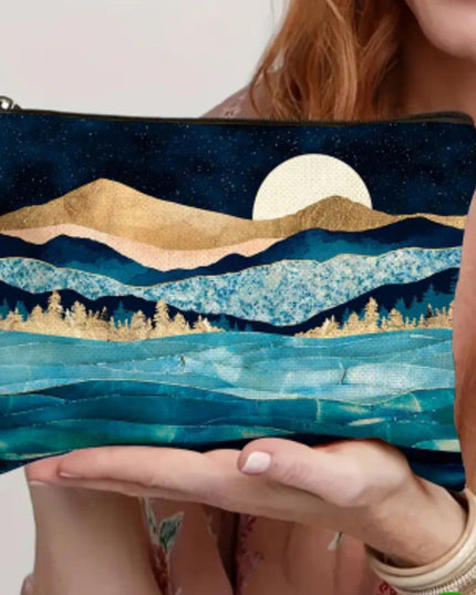 Canvas Landscape Pouch * Blues