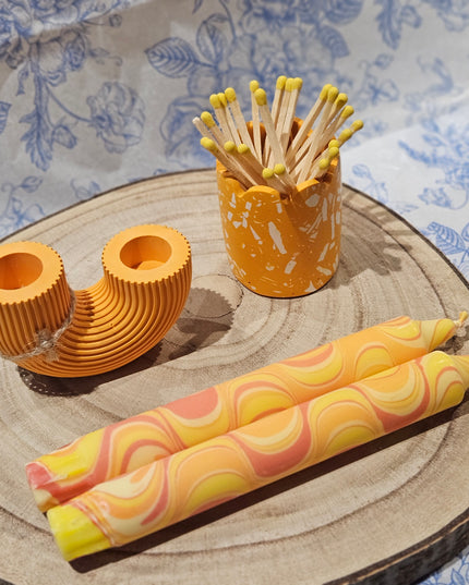 Candle Gift Set - Orange & Marble