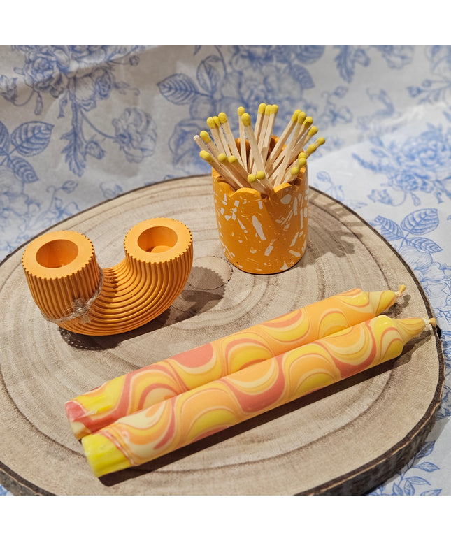 Candle Gift Set - Orange & Marble