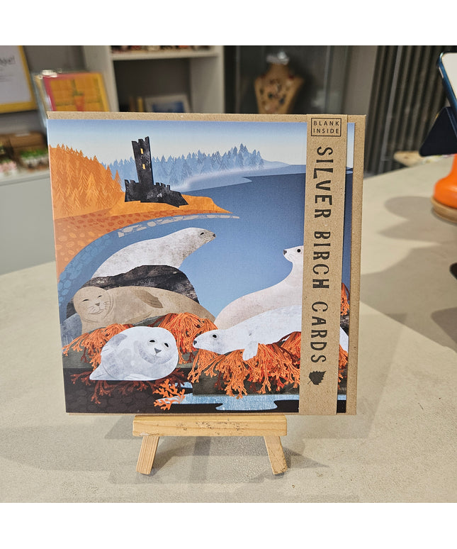 Seals and Scottish Castle Greetings Card