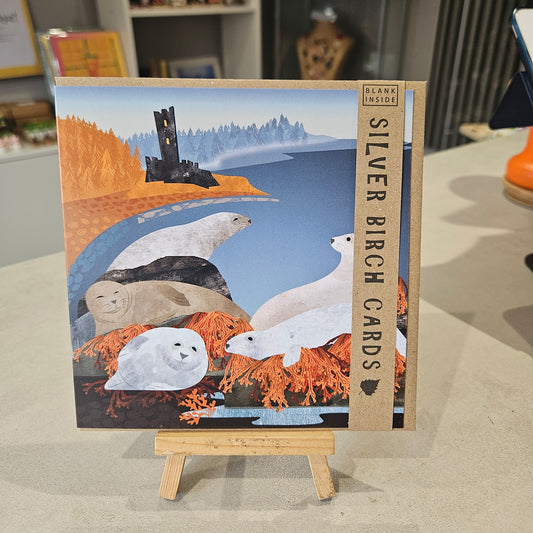 Seals and Scottish Castle Greetings Card