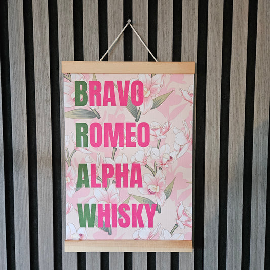 Phonetic Floral Print - B R A W