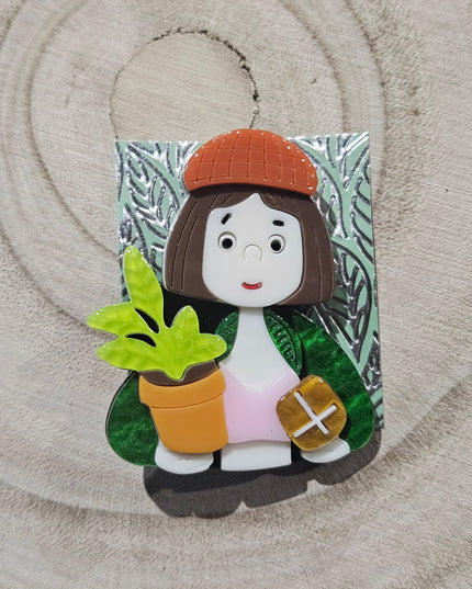 Plant Lady * Acrylic Brooch Pin