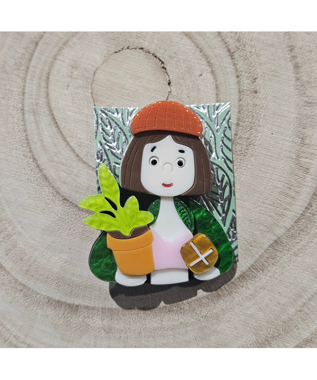 Plant Lady * Acrylic Brooch Pin