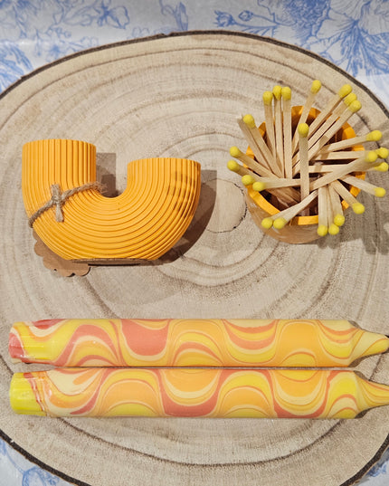 Candle Gift Set - Orange & Marble